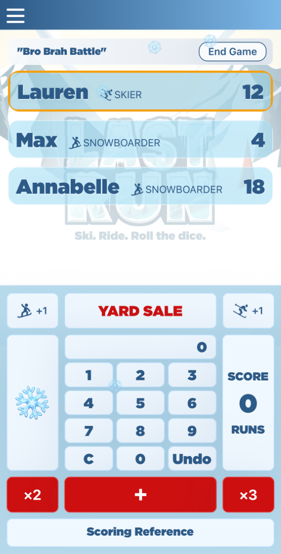 Last Run app - Scorekeeping