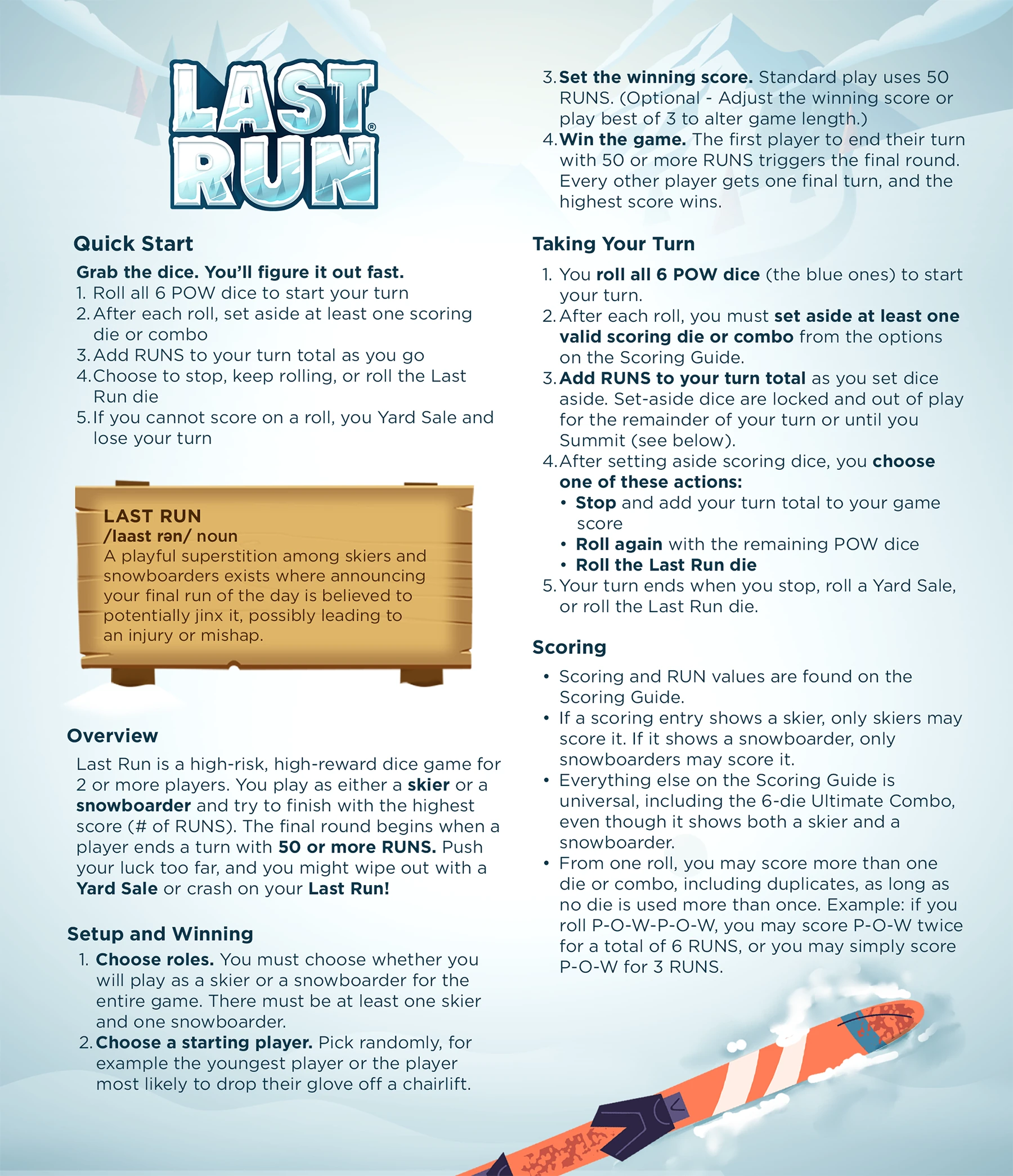 Last Run Game Rules - Page 1